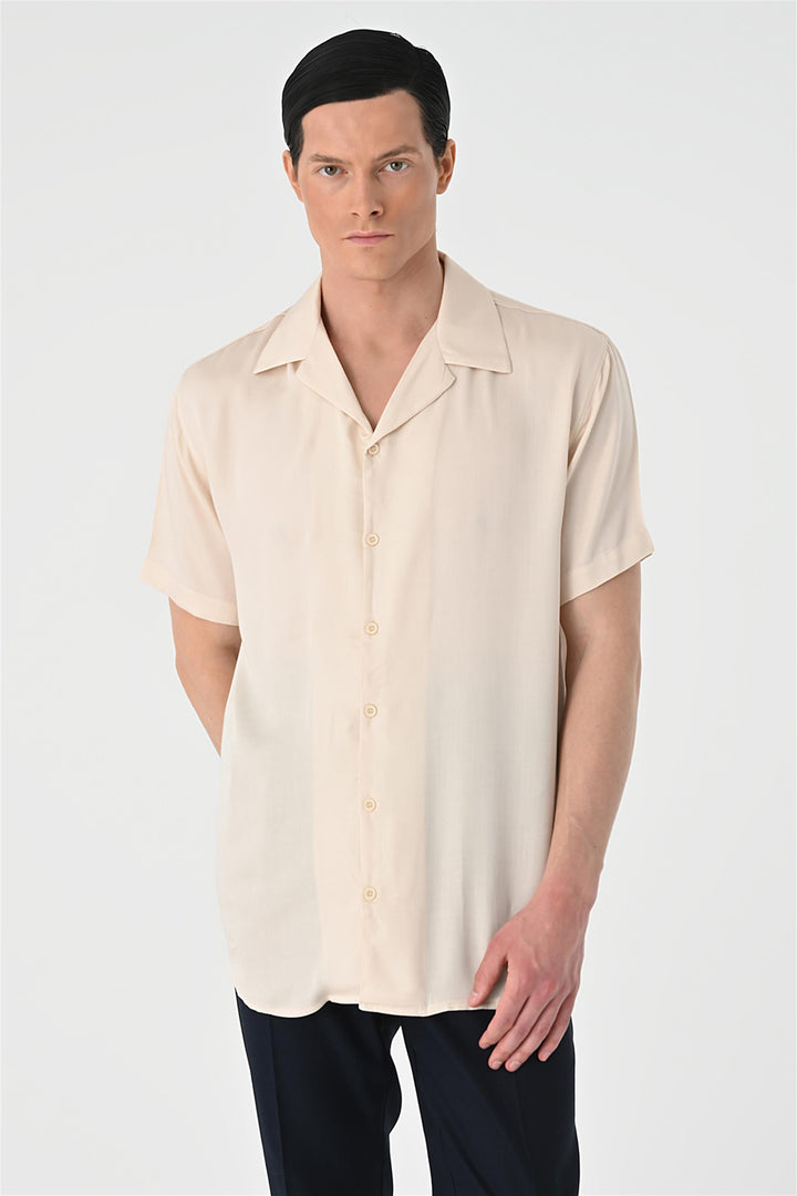 ANT Oversized Short Sleeve Men's Shirt with Applique Collar - Eastleigh