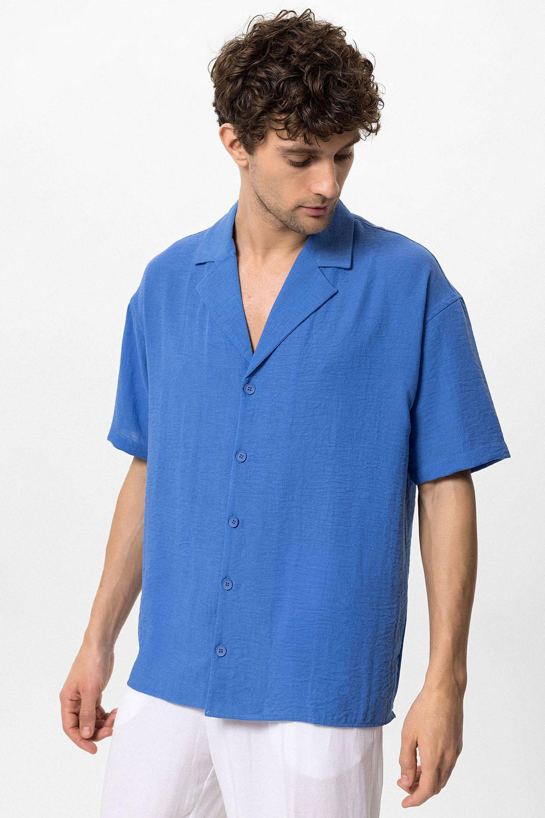 ANT Oversized Short Sleeve Men's Shirt with Apach Collar - Saint-Eustache