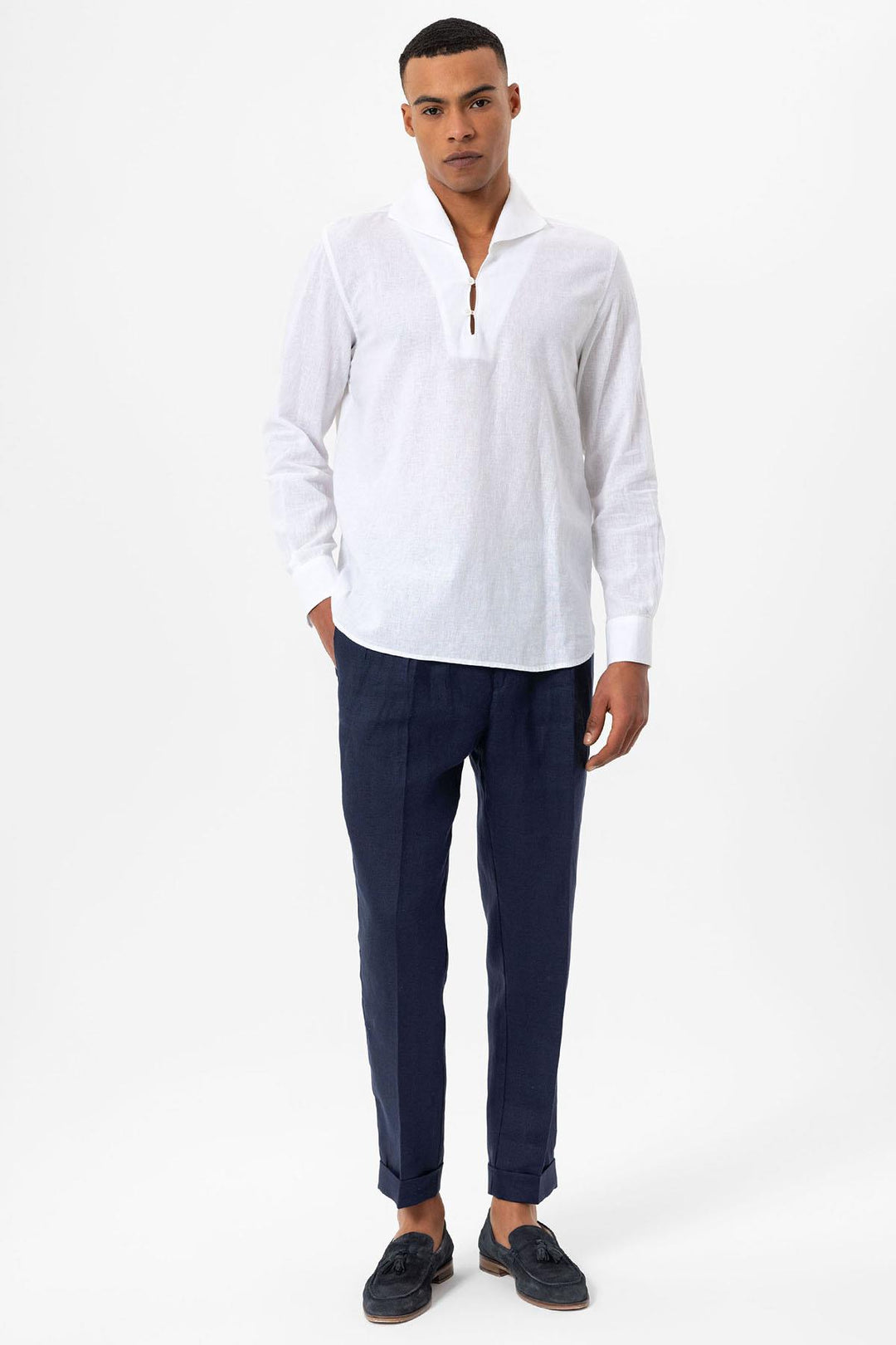 ANT Open Collar Men's Shirt with Button Closure - Exeter