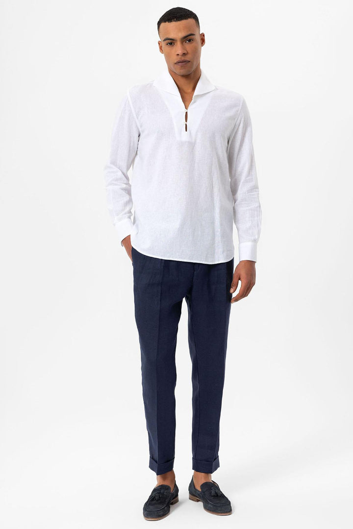 ANT Open Collar Men's Shirt with Button Closure - Exeter