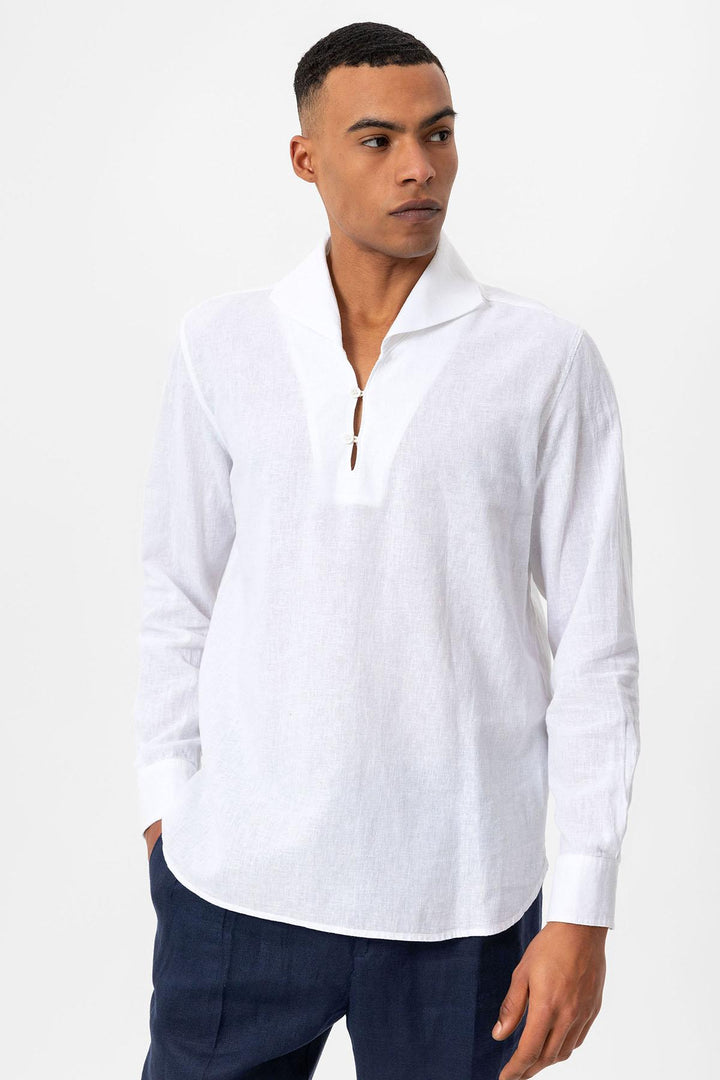 ANT Open Collar Men's Shirt with Button Closure - Exeter