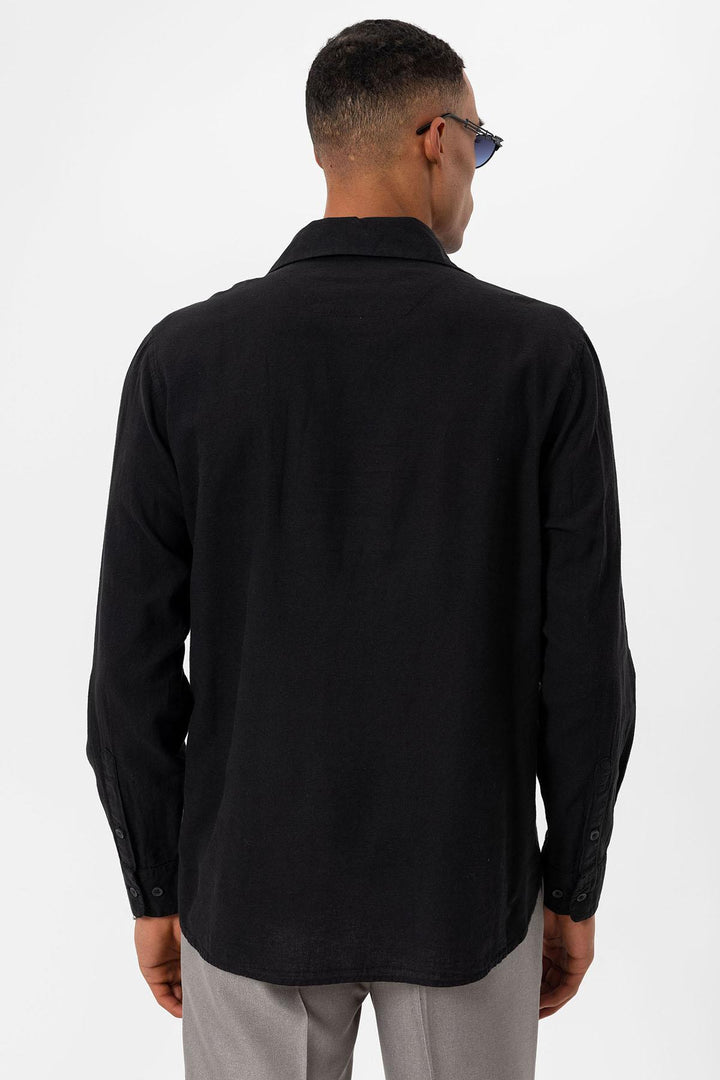 ANT Open Collar Men's Shirt with Button Closure - Evans