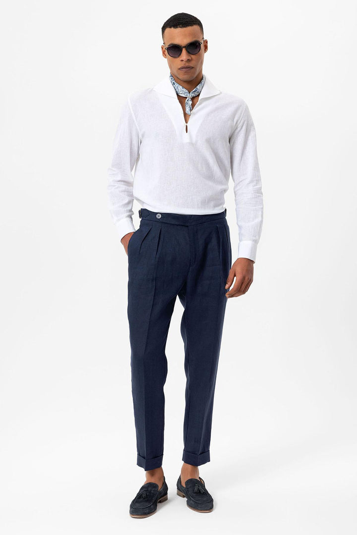 ANT Open Collar Men's Shirt with Button Closure - Exeter