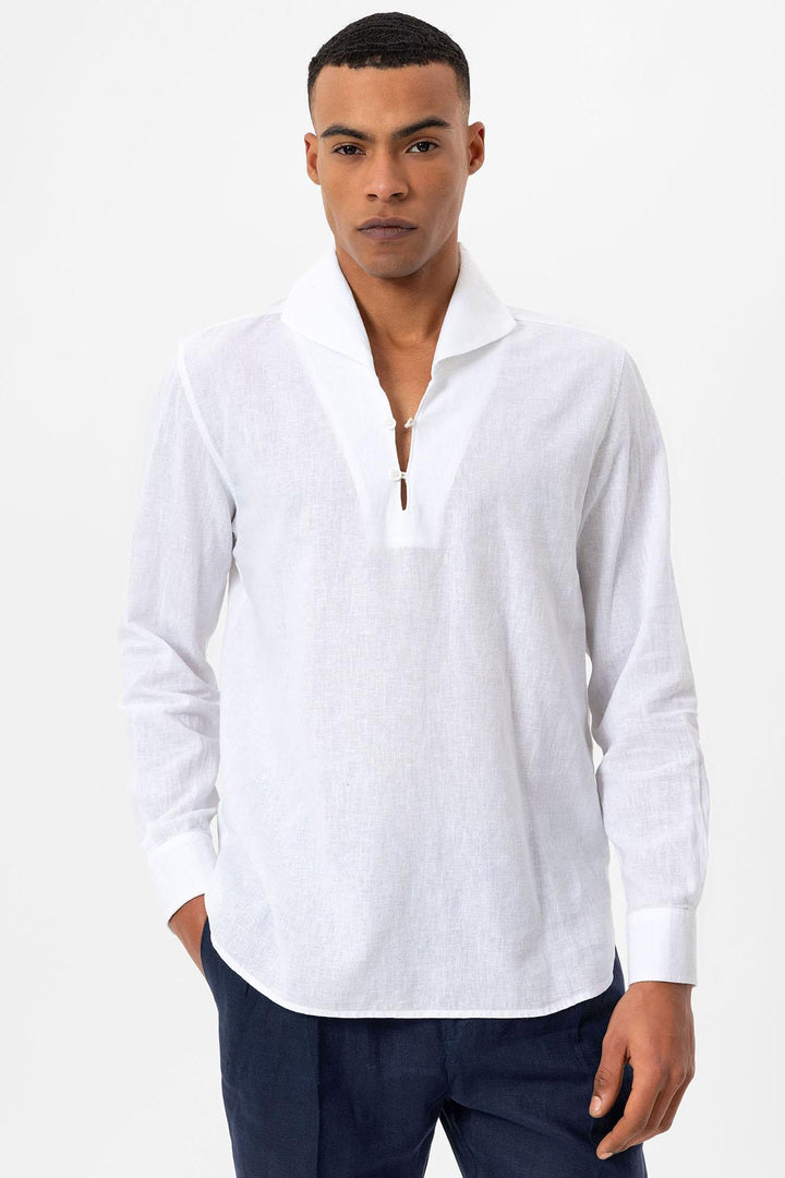 ANT Open Collar Men's Shirt with Button Closure - Exeter