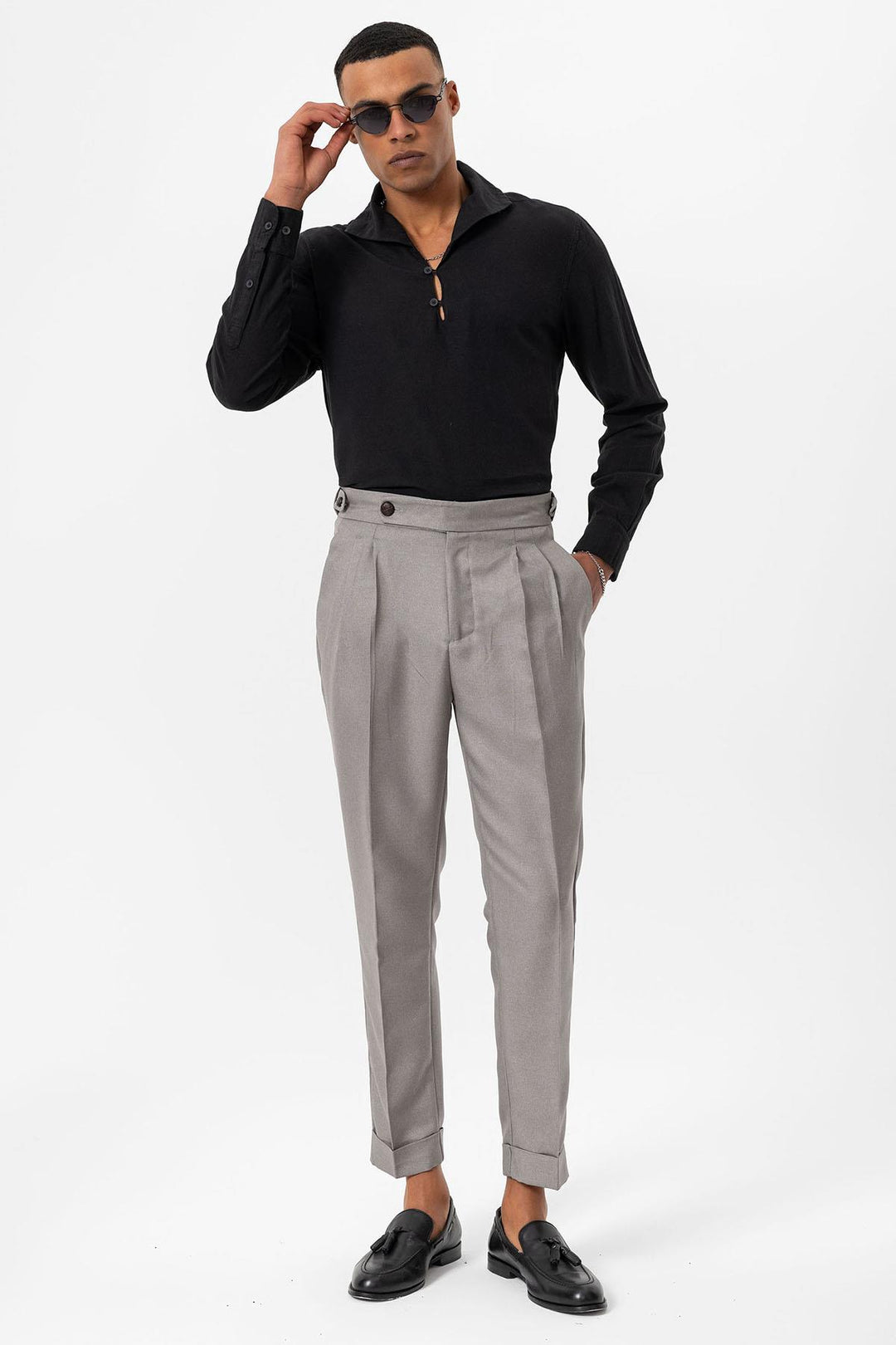 ANT Open Collar Men's Shirt with Button Closure - Evans