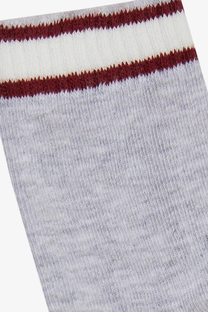 BRE Plus Girl Child Socks Striped 10 Years, Light Grey Melange - Lauderhill