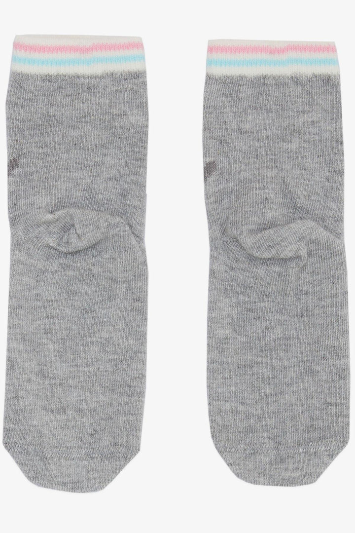 BRE Girls' Socks with Cute Kitty Print, 30 Years, Grey Melange - Kampen