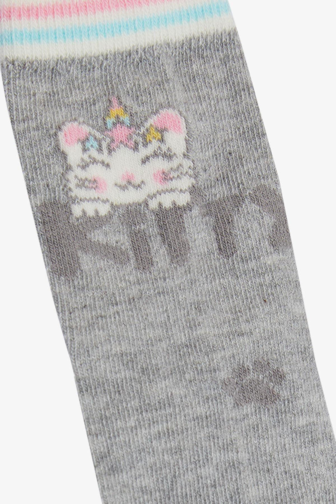 BRE Girls' Socks with Cute Kitty Print, 30 Years, Grey Melange - Kampen