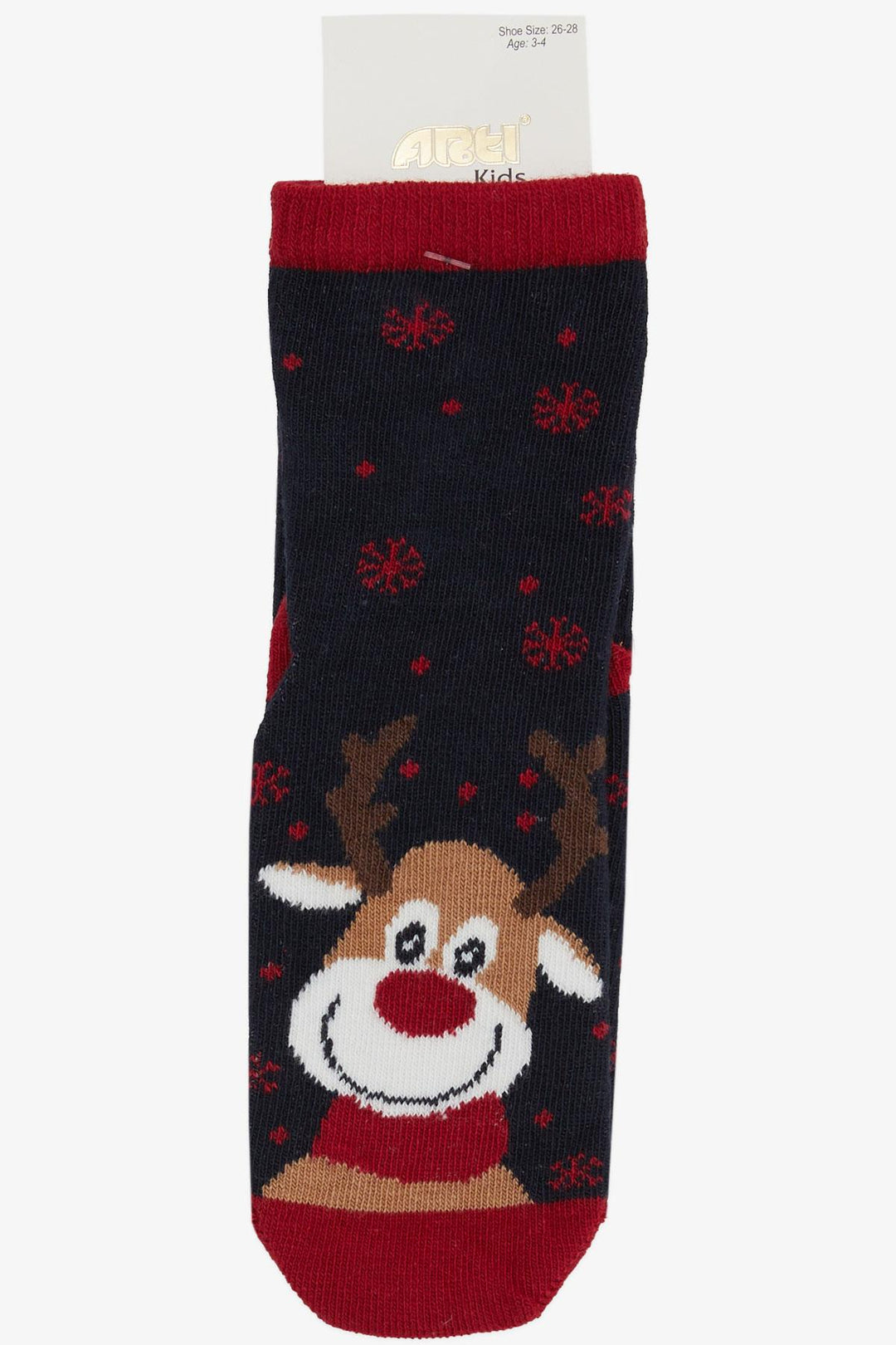 BRE Girls' Christmas Themed Cute Reindeer Printed Socks, Navy Blue, 30 Years - Amstelveen