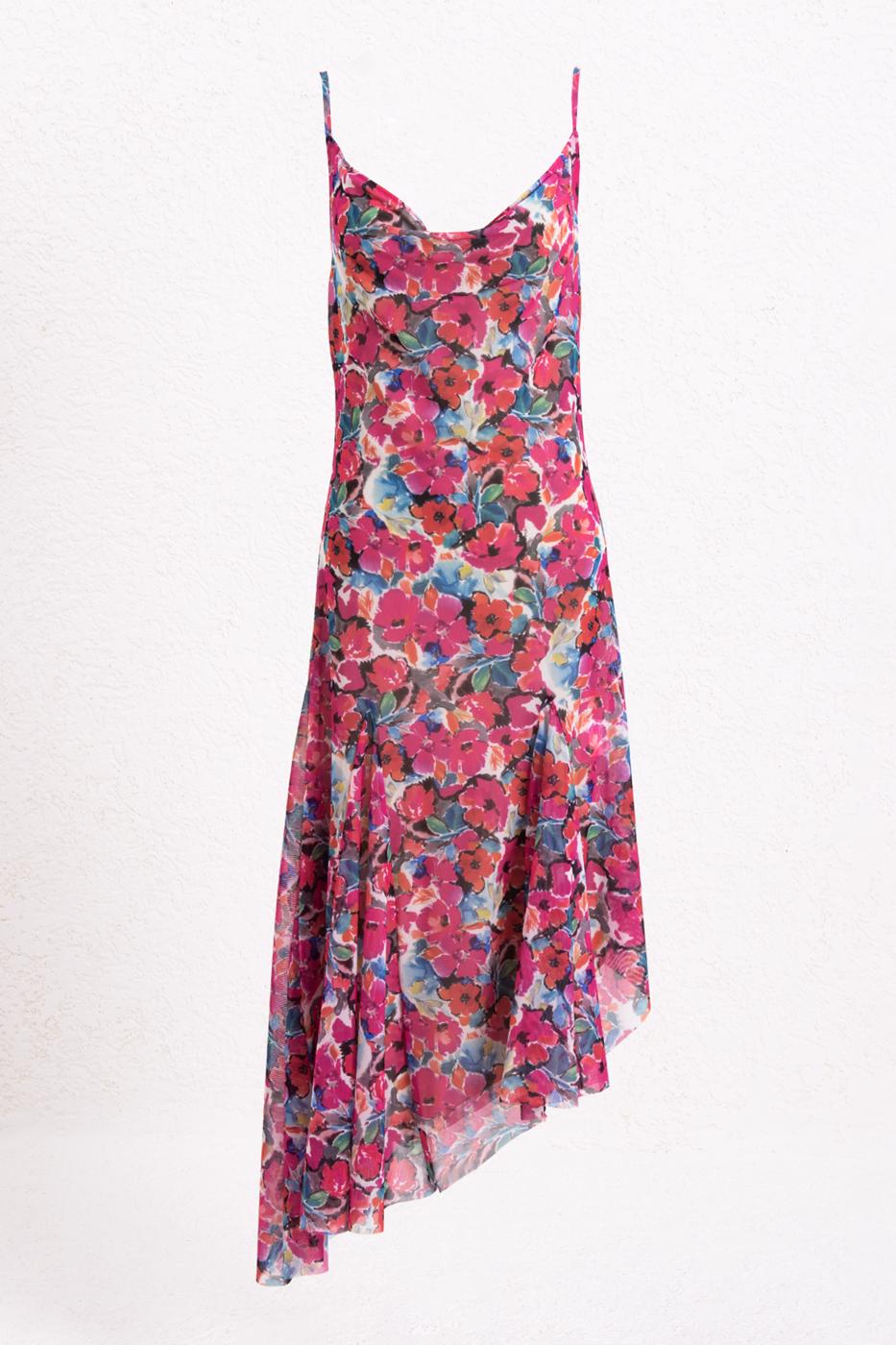 BSL Women Asymmetric Skirt Detailed Midi Dress - Mykolaiv