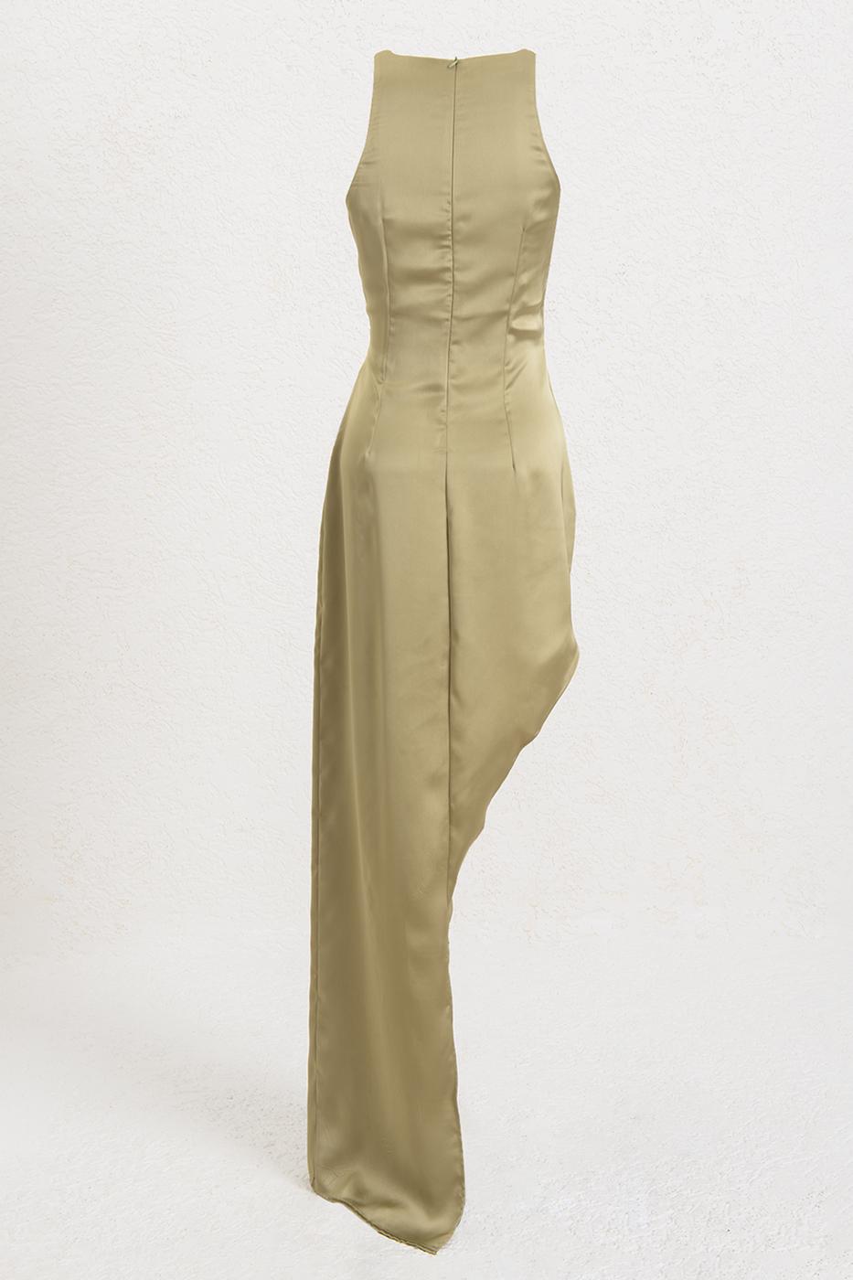 BSL Women Satin Dress with Asymmetrical Skirt Detail - Pinellas Park