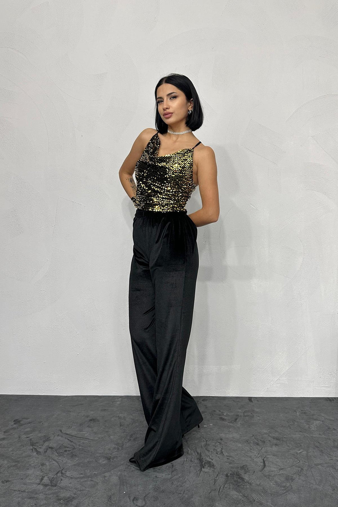 ELS Strappy Drape Blouse - Gold - Newport