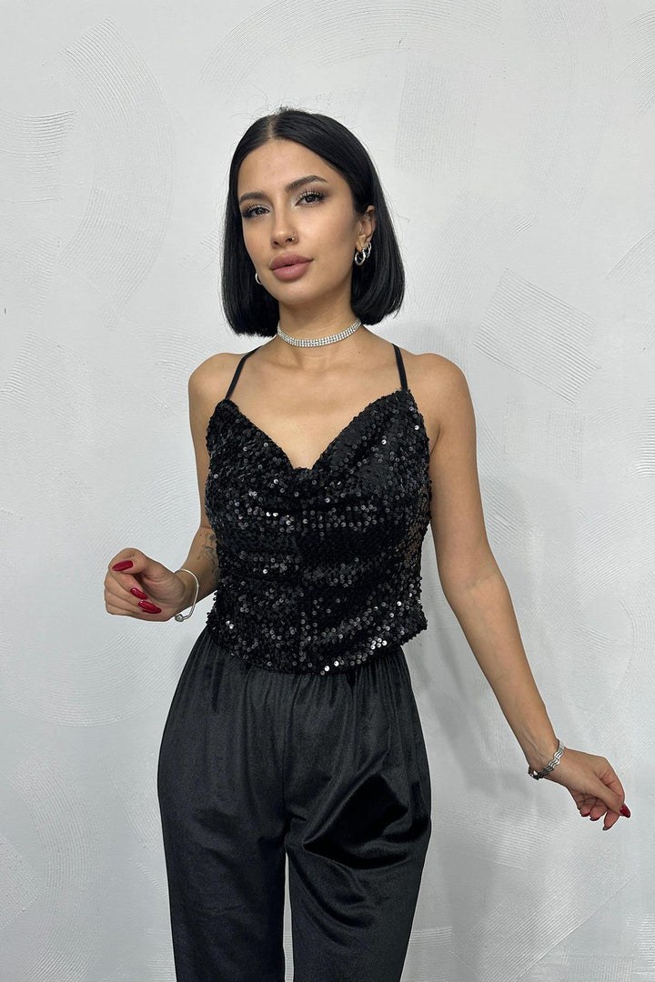 ELS Strappy Cutout Blouse - Black - Puyallup