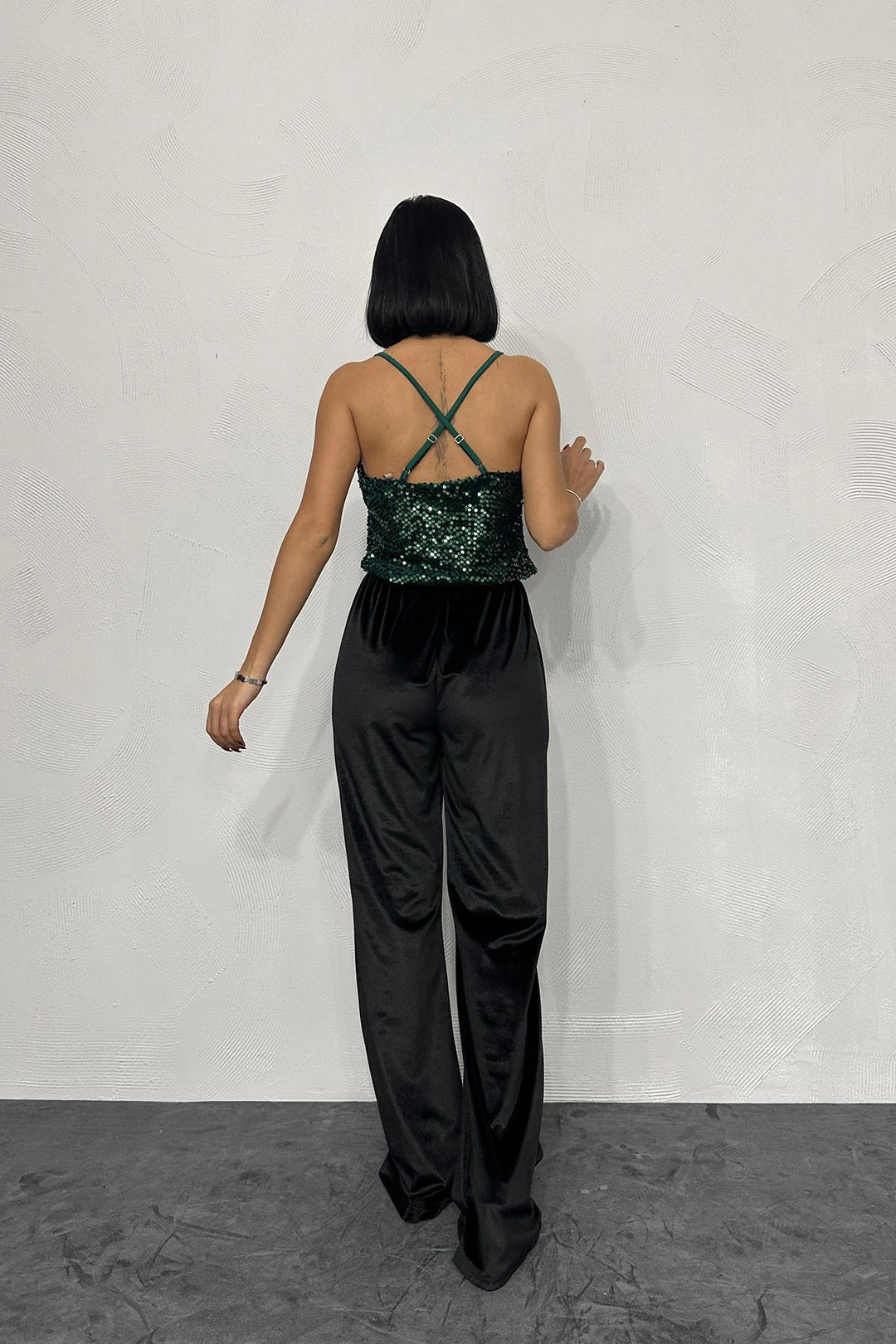 ELS Strappy Drape Blouse - Emerald - Gatineau