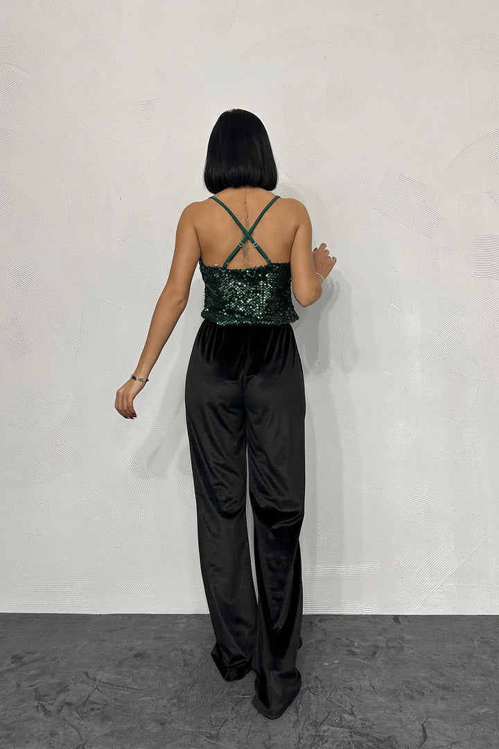 ELS Strappy Drape Blouse - Emerald - Gatineau