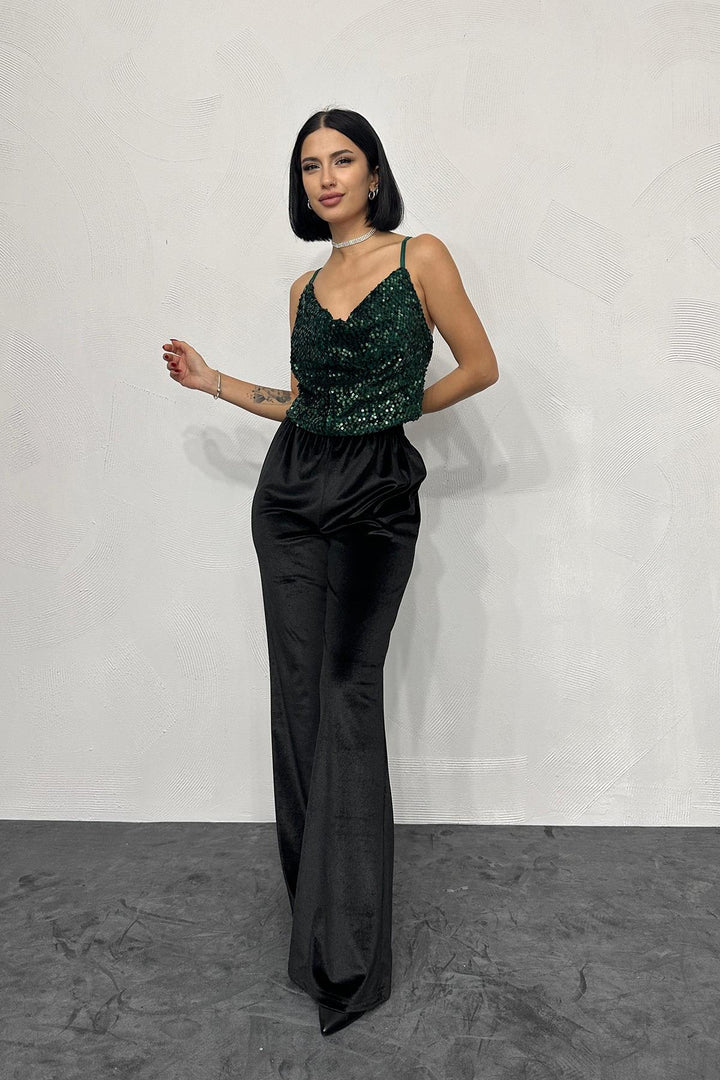 ELS Strappy Drape Blouse - Emerald - Gatineau