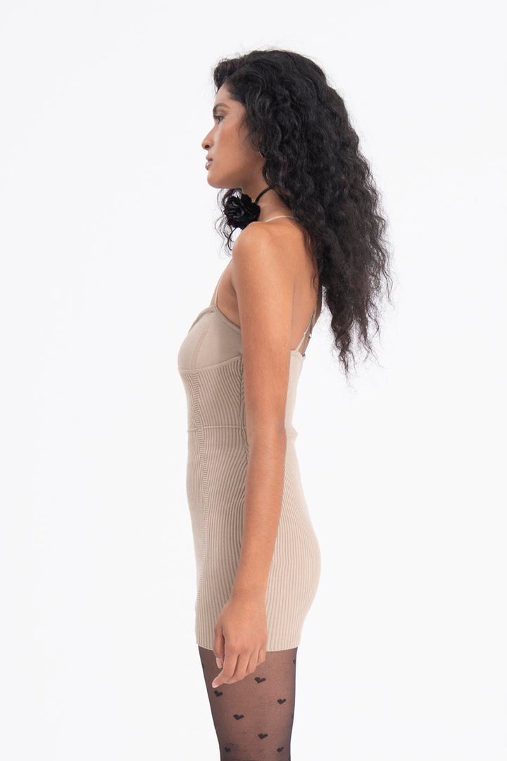 BSL Women Strapped knitted mini dress - Palm Beach Gardens