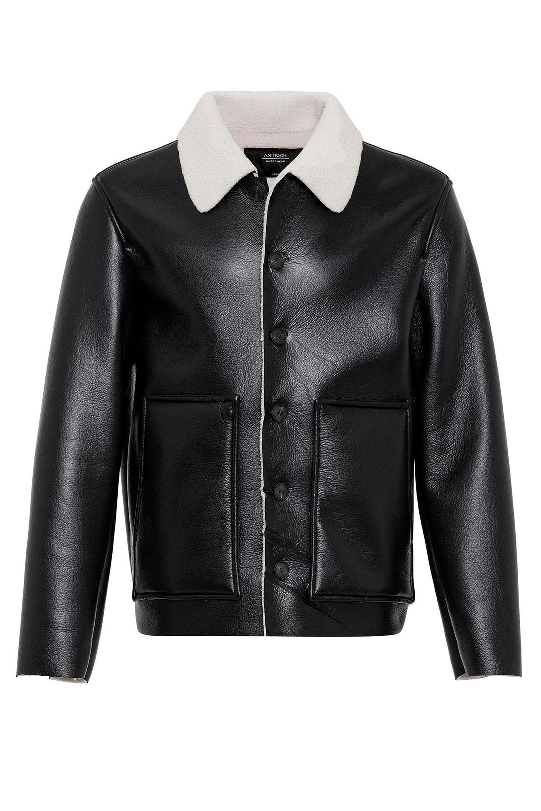 ANT Lining Detailed Faux Leather Men's Coat - Emmen