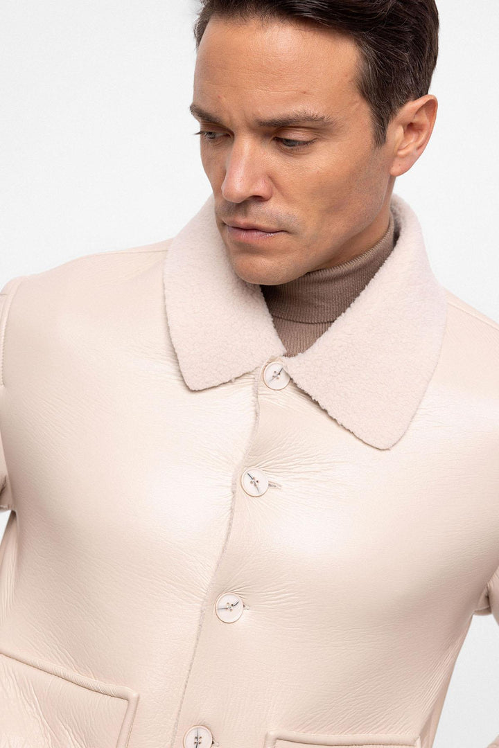 ANT Lining Detailed Faux Leather Men's Coat - Ciudad Mante