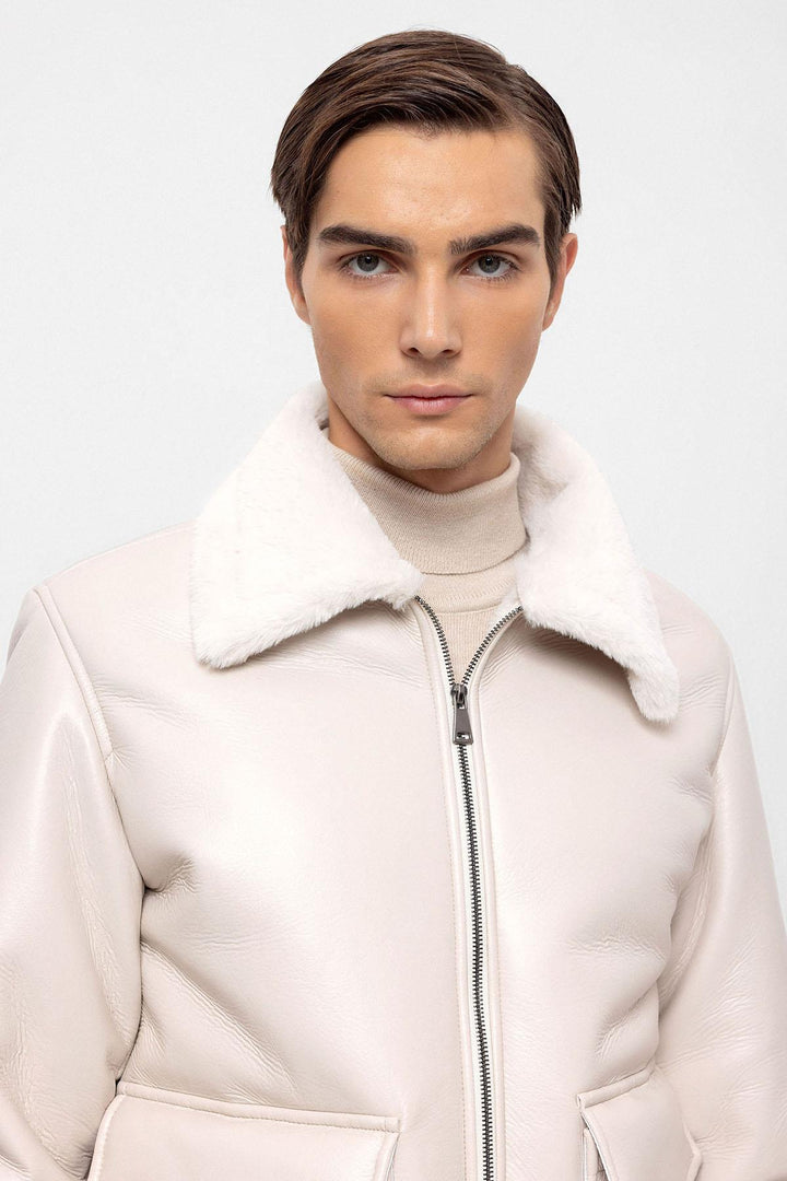 ANT Lining Detailed Faux Leather Coat - Faro