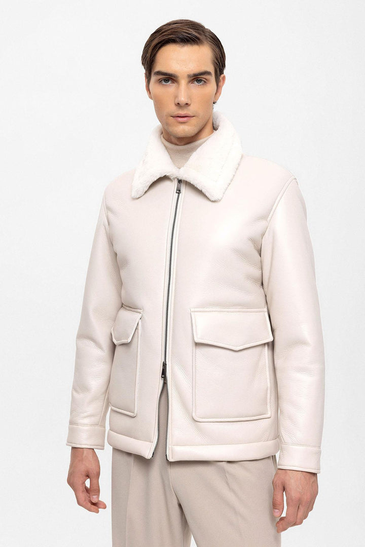 ANT Lining Detailed Faux Leather Coat - Faro