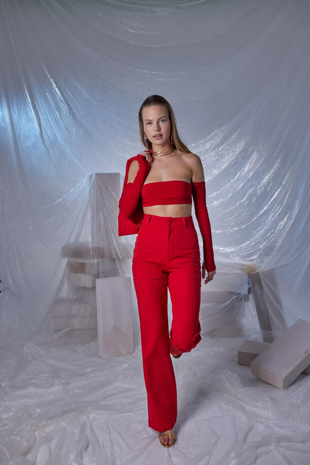 HLLY Women Black Blouse Red - Poole