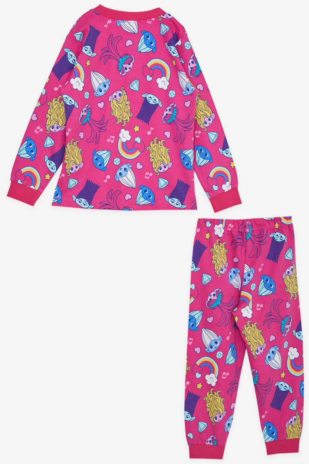 BRE Babely Girl Child Pajama Set Smurf Patterned 1-4 Years, Fuchsia - Toluca