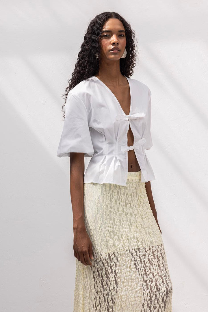 BSL Women Poplin Blouse with Tie Detail - Pinneberg