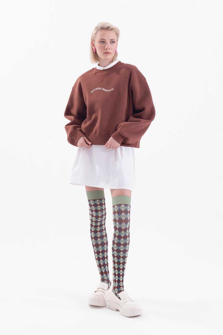 BSL Women Printed basic crop sweatshirt - St. Cloud