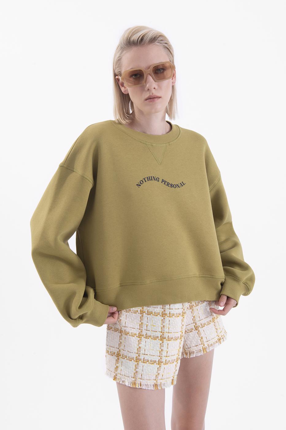 BSL Women Printed basic crop sweatshirt - Whitby