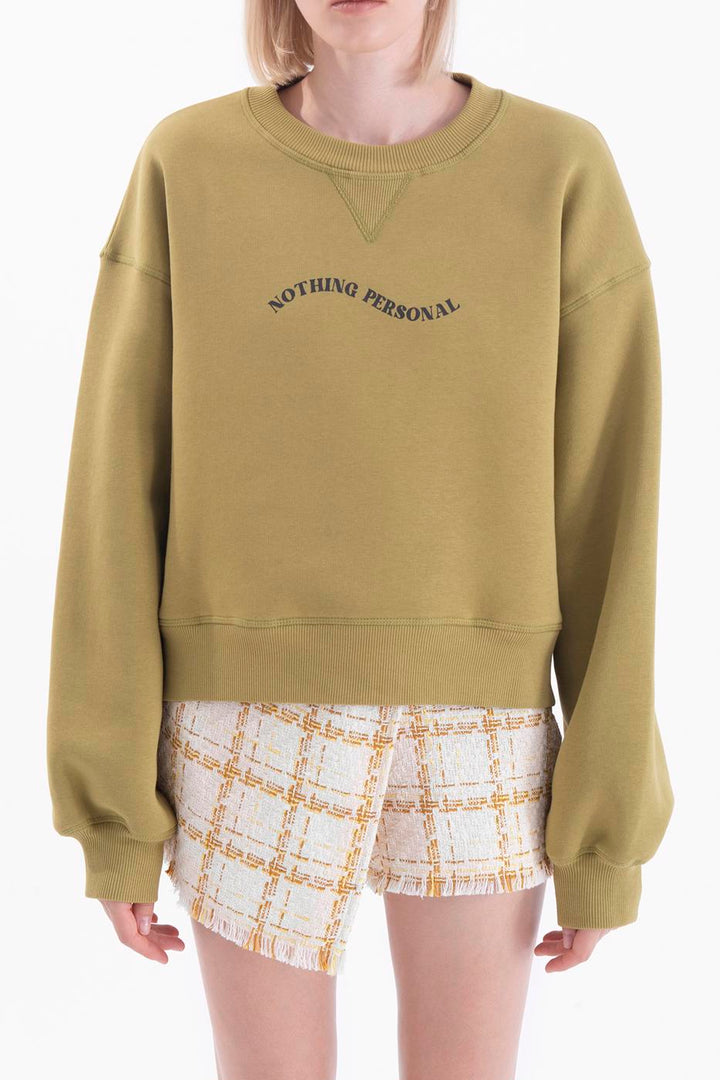 BSL Women Printed basic crop sweatshirt - Whitby