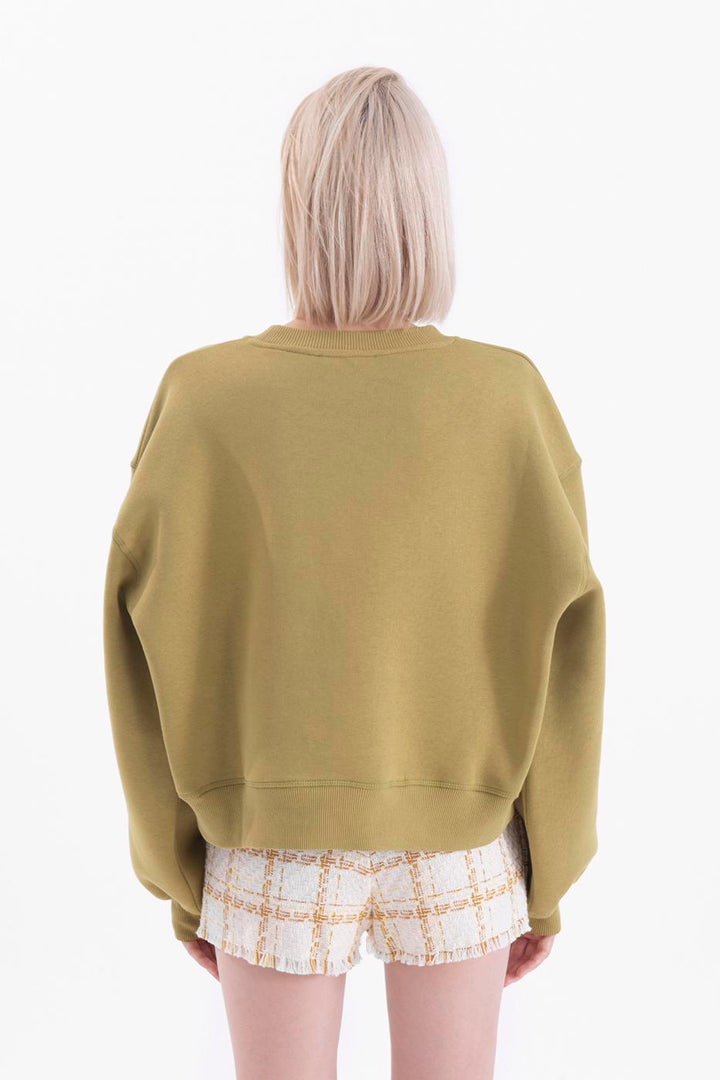 BSL Women Printed basic crop sweatshirt - Whitby