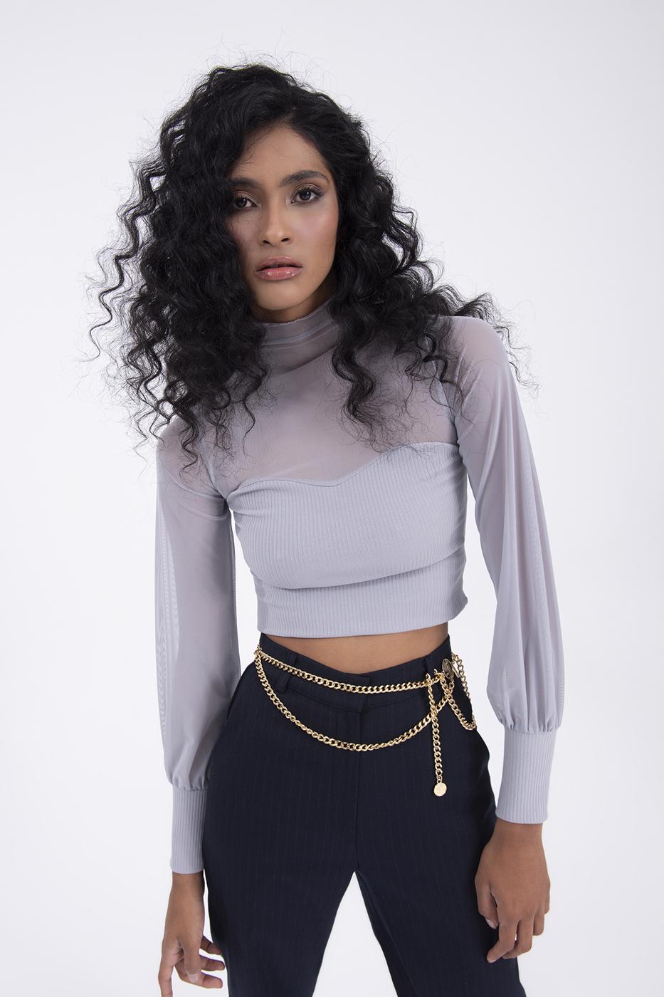 BSL Women Balloon sleeve transparent blouse - Heroica Caborca
