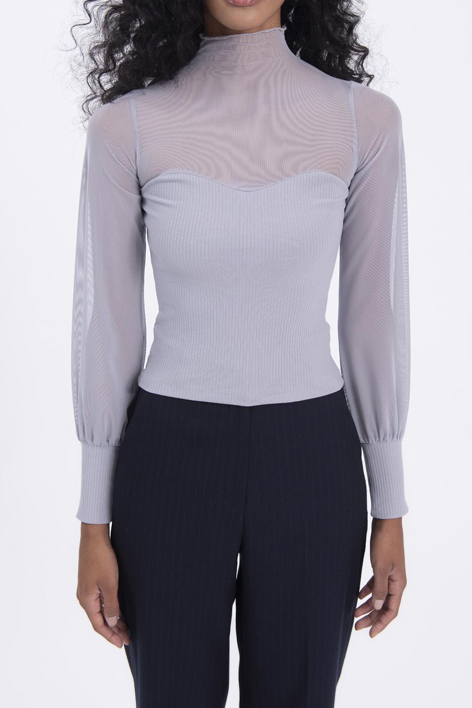 BSL Women Balloon sleeve transparent blouse - Heroica Caborca