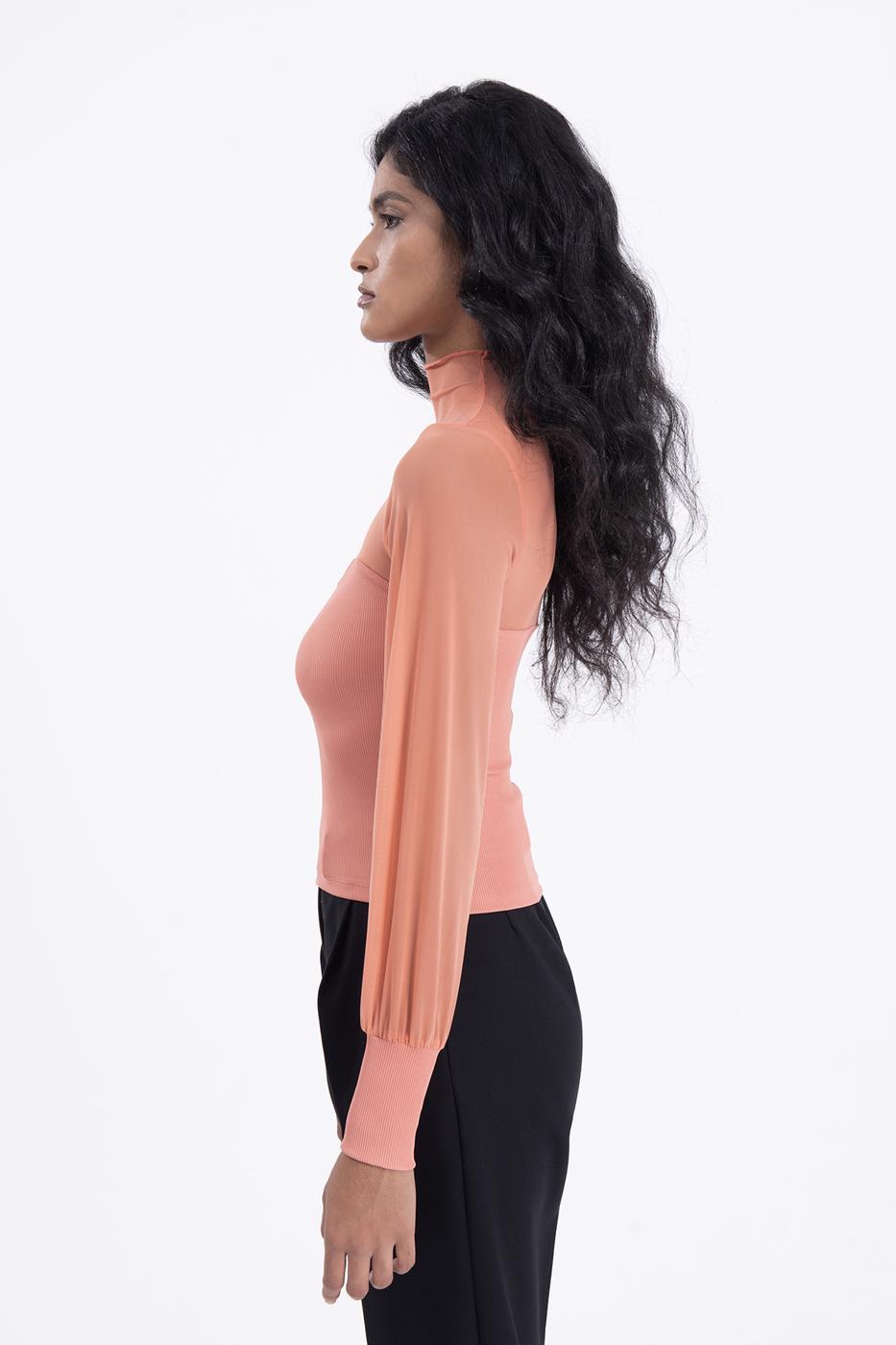 BSL Women Balloon sleeve transparent blouse - Downers Grove