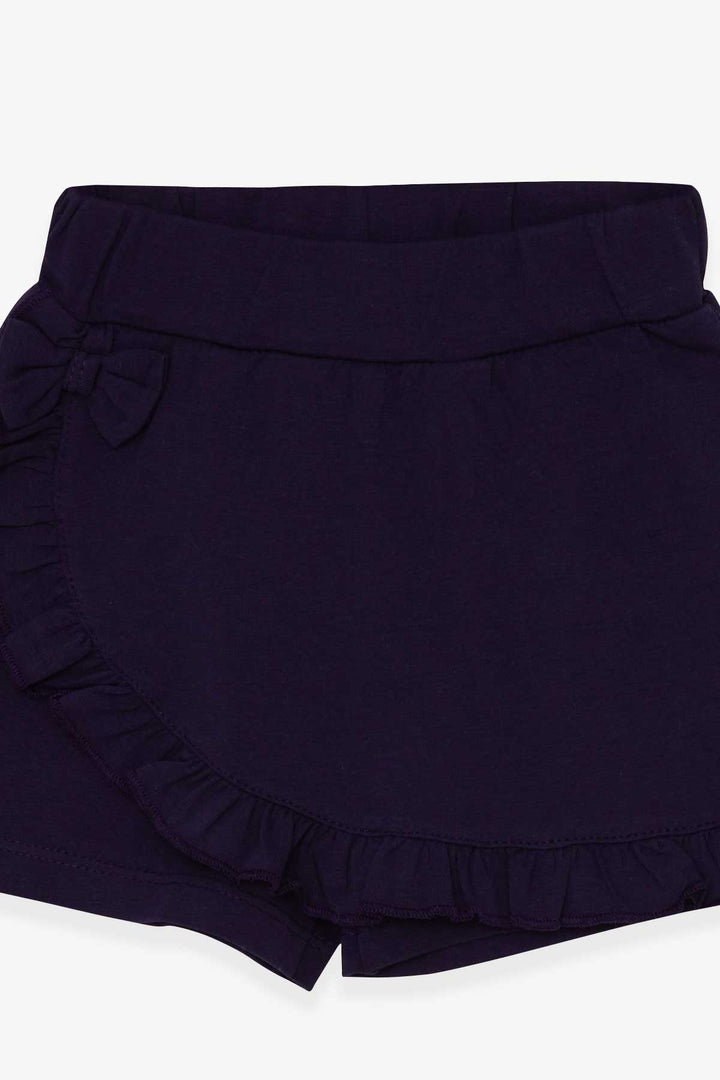 BRE Silly Girl Shorts Skirt with Frills and Bow, Purple, 3-7 Years - Ilford