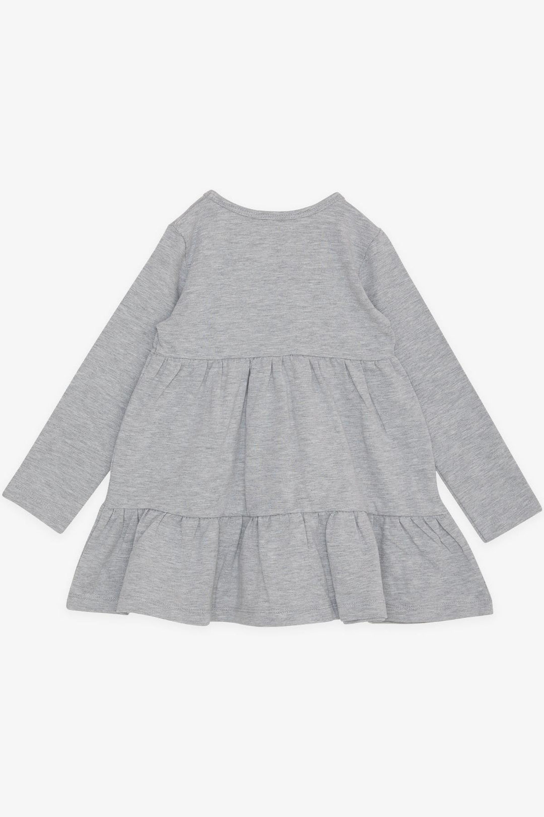 BRE Barmy Girl Child Long Sleeve Dress with Bow Lace 2-6 Years, Grey Melange - Bossier City