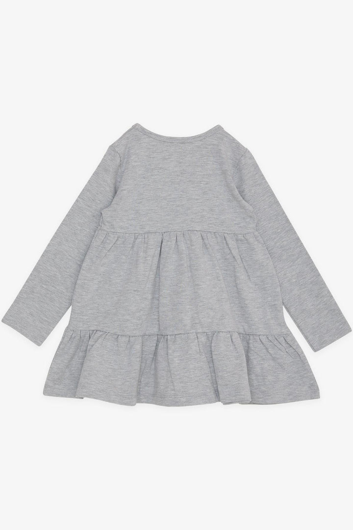 BRE Barmy Girl Child Long Sleeve Dress with Bow Lace 2-6 Years, Grey Melange - Bossier City