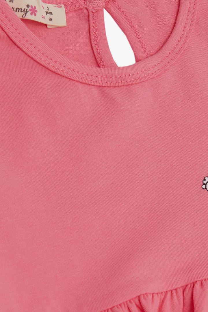 BRE Silly Girl Child Long Sleeve Dress Cute Princess Kitty Printed 1.5-5 Years, Pink - Santa Cruz