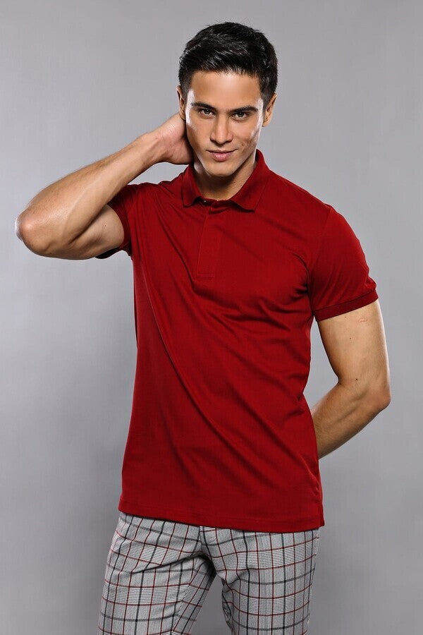 WSS Basic Claret Red Men Polo T-Shirt  - Gulfport