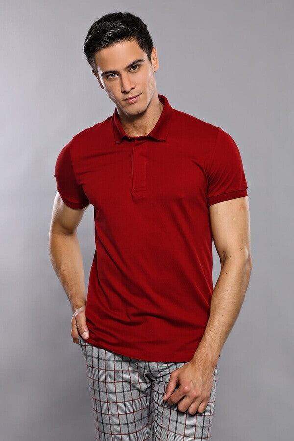 WSS Basic Claret Red Men Polo T-Shirt  - Gulfport