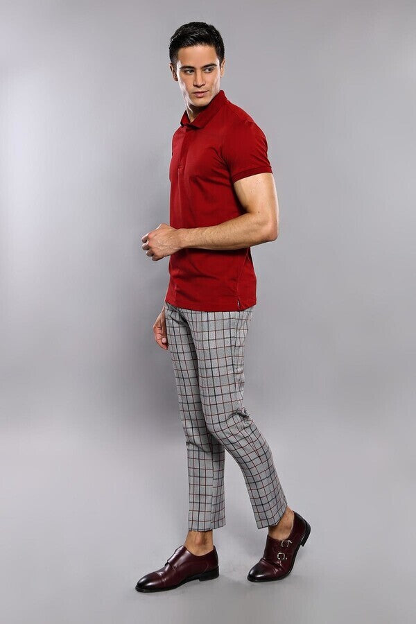 WSS Basic Claret Red Men Polo T-Shirt  - Gulfport