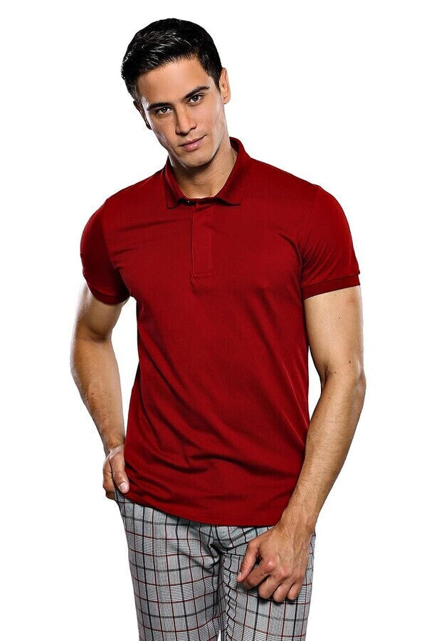 WSS Basic Claret Red Men Polo T-Shirt  - Gulfport