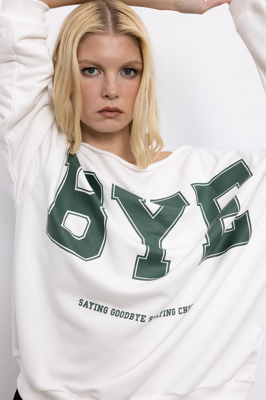 BSL Women Printed Boat Neck Sweatshirt - Brea