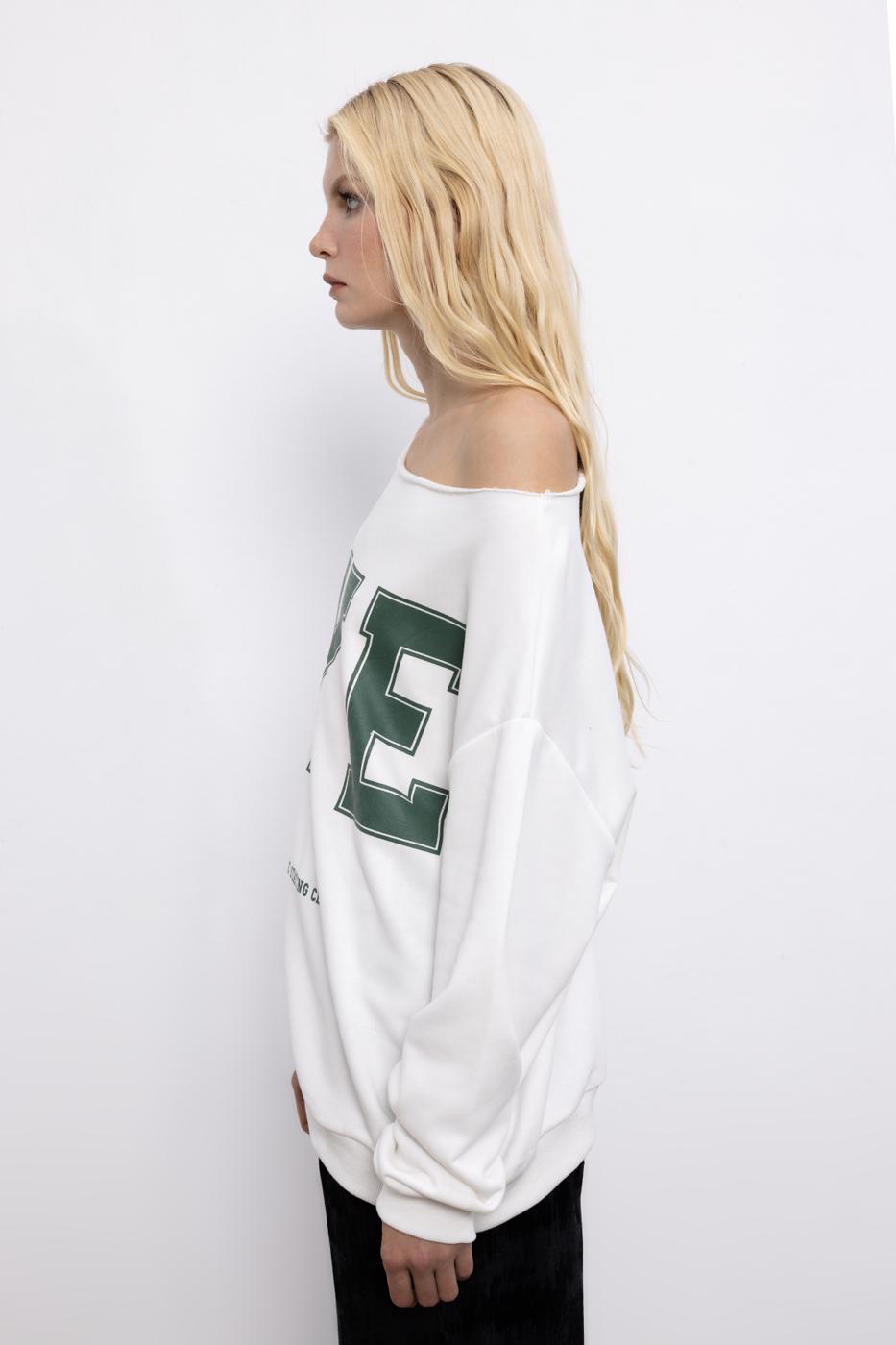 BSL Women Printed Boat Neck Sweatshirt - Brea