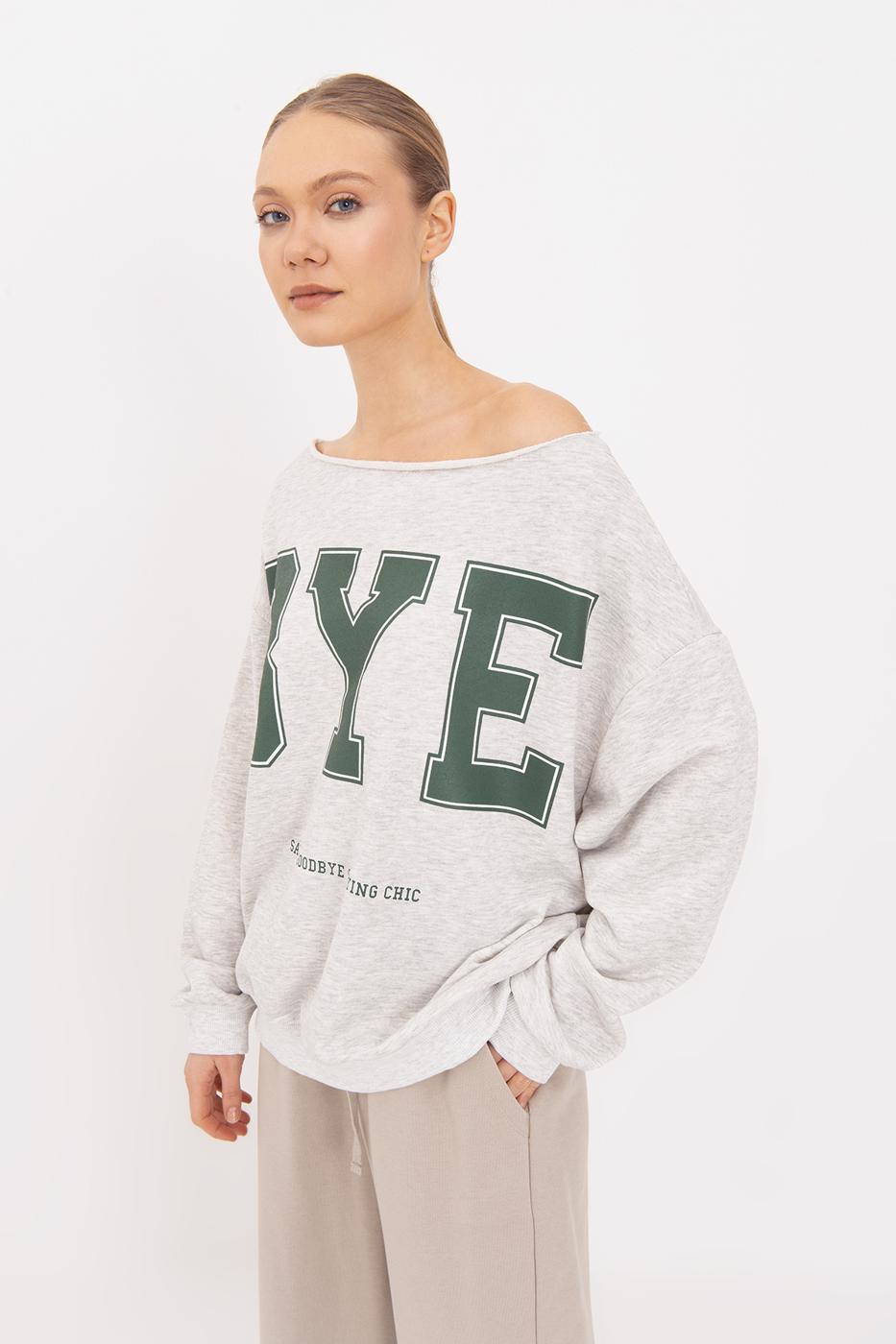 BSL Women Printed Boat Neck Sweatshirt - Alicante