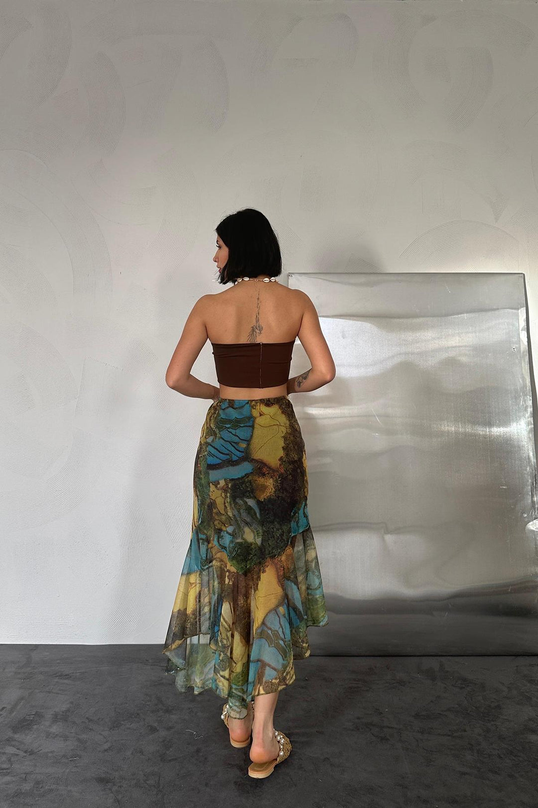 ELS Printed Elastic Waist Skirt - Colorful - Jette