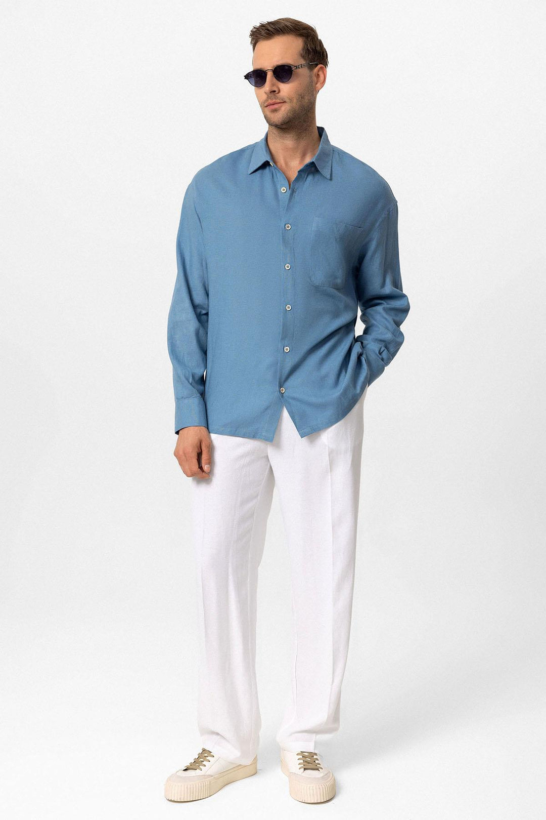 ANT Oversized Long Sleeve Men's Shirt - Palma