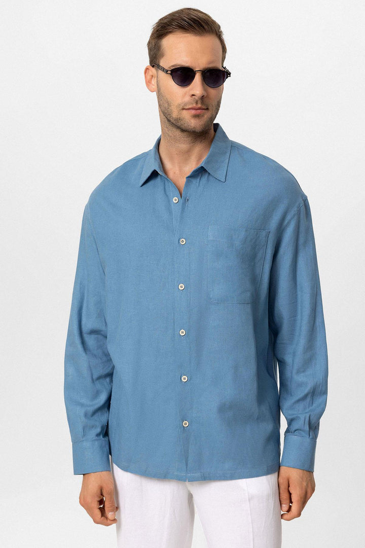 ANT Oversized Long Sleeve Men's Shirt - Palma