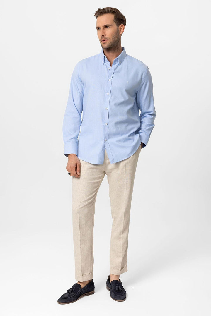 ANT Slim Fit Men's Shirt with Buttoned Collar - Brest